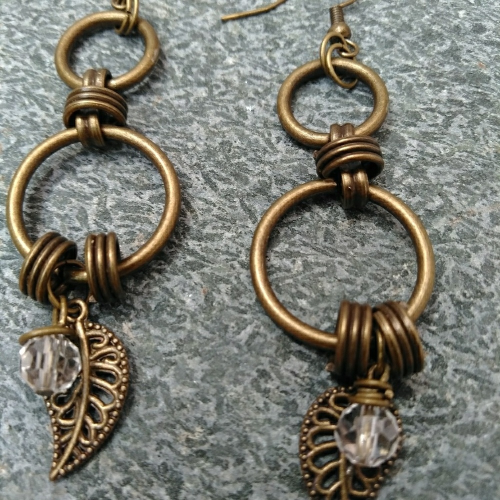 Gold metal earrings